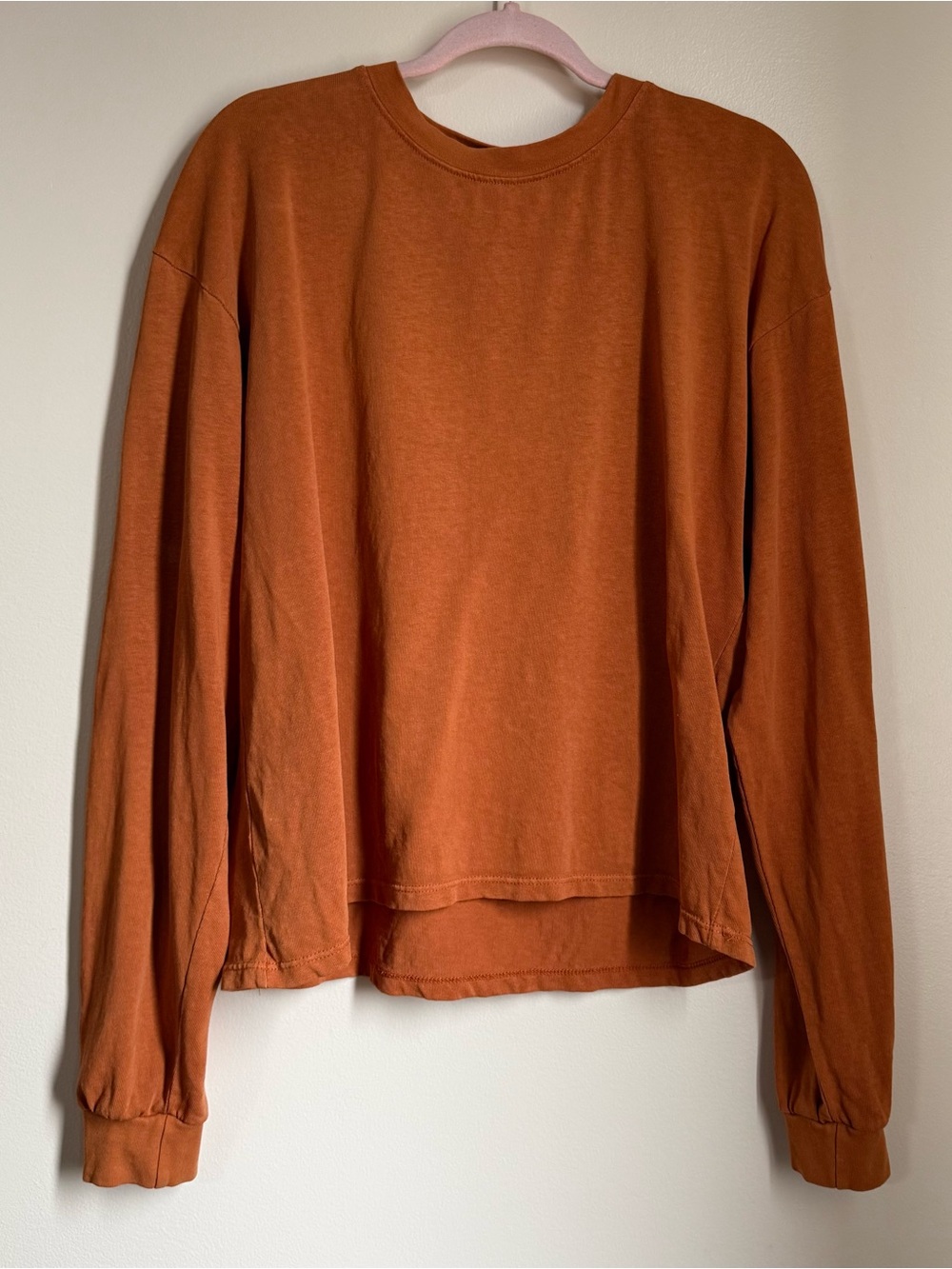 Jungmaven Hemp Orange Long Sleeve T-Shirt Size Large American Made Indie Boho
